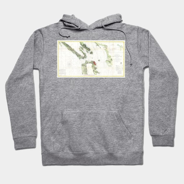 Vintage Map of The San Francisco Bay (1856) Hoodie by Bravuramedia